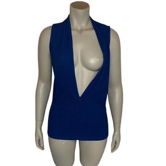 A Pea In The Pod Blue Nursing Tank Top Zippered Textured Small NWT - Picture 4 of 8